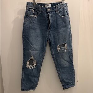 Abercrombie & Fitch Ripped Blue Boyfriend Jeans